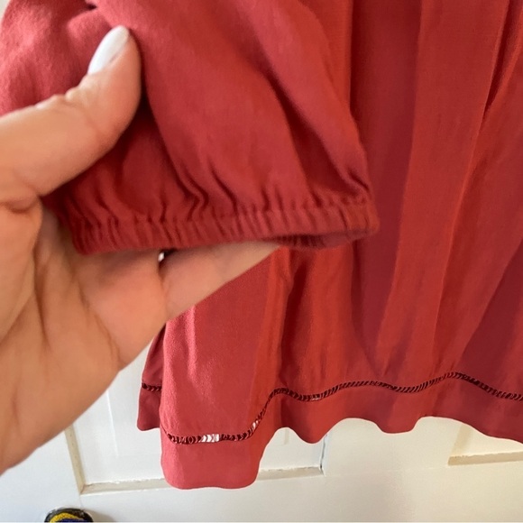 Lovers + Friends Keyhole Long Sleeve Rust Red Burnt Orange Mini Dress Medium - Picture 10 of 13